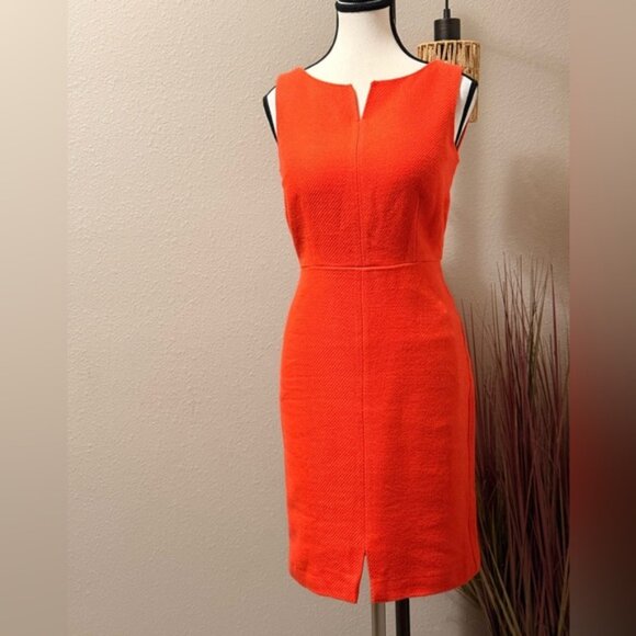 Ann Taylor Dress Orange Tweed Sleeveless Sheath Size 0 - Picture 1 of 5